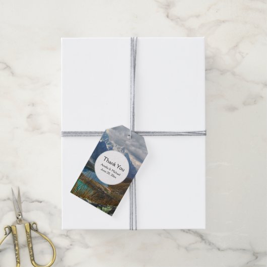 Schilderachtig Alpenbergen Foto Dank u wel Cadeaulabel (Met Touw)