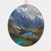 Schilderachtig Alpenbergen Foto Keramisch Ornament (Links)