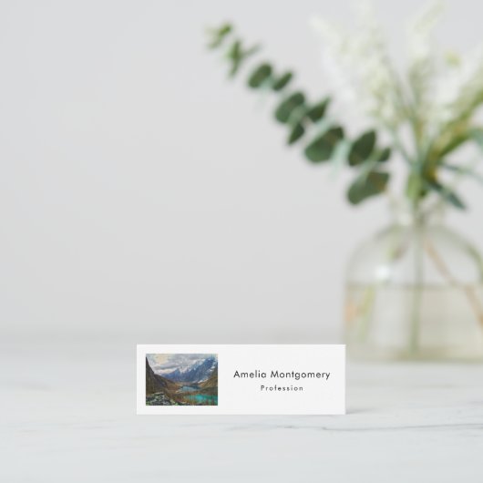 Schilderachtig Alpenbergen Foto Mini Visitekaartje (Staand voorkant)