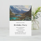 Schilderachtig Alpenbergen Foto Verjaardag Kaart (Staand voorkant)