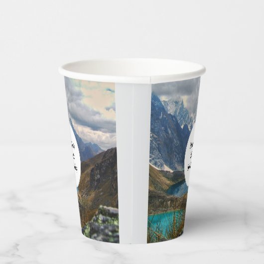 Schilderachtig Alpenbergen Foto Verjaardag Papieren Bekers (Rechts)