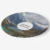 Schilderachtig Alpenbergen Foto Verjaardag Papieren Bordje (Gekanteld)