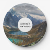 Schilderachtig Alpenbergen Foto Verjaardag Papieren Bordje (Voorkant)