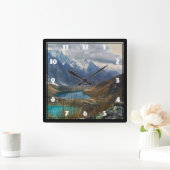 Schilderachtig Alpenbergen Foto Vierkante Klok (Huis)