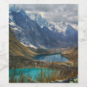 Schilderachtig Alpenbergen Foto Wijn Etiket (Enkel label)