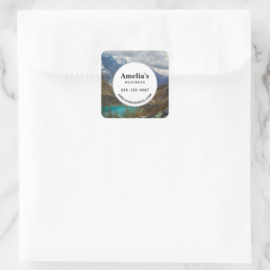 Schilderachtig Alpenbergen Fotobedrijf Vierkante Sticker (Tas)