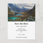 Schilderachtig Alpenbergen Fotobruiloft Aankondigingskaart (Voorkant)