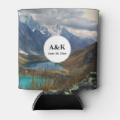 Schilderachtig Alpenbergen Fotobruiloft Blikjeskoeler (Voorkant)