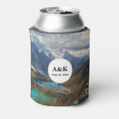 Schilderachtig Alpenbergen Fotobruiloft Blikjeskoeler (Blikje Achterkant)