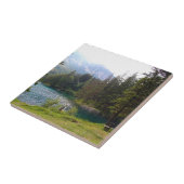 Schilderachtig Alpenbossen en meer Tegeltje (Zijkant)