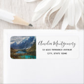 Schilderachtig Alpengebergte Fotoadres Etiket (Insitu)