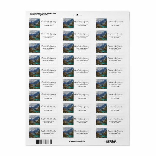 Schilderachtig Alpengebergte Fotoadres Etiket (Full Sheet)