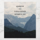 Schilderachtig alpiene Natuur Foto bruiloft Wijn Etiket (Enkel label)