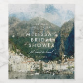 schilderachtig amalfi italië rustiek vrijgezellenf wijn etiket (Enkel label)