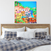 Schilderachtig Amalfikust Italië Mediterrane Cliff Canvas Afdruk (Insitu (Slaapkamer))