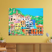 Schilderachtig Amalfikust Italië Mediterrane Cliff Canvas Afdruk (Insitu (Woonkamer))