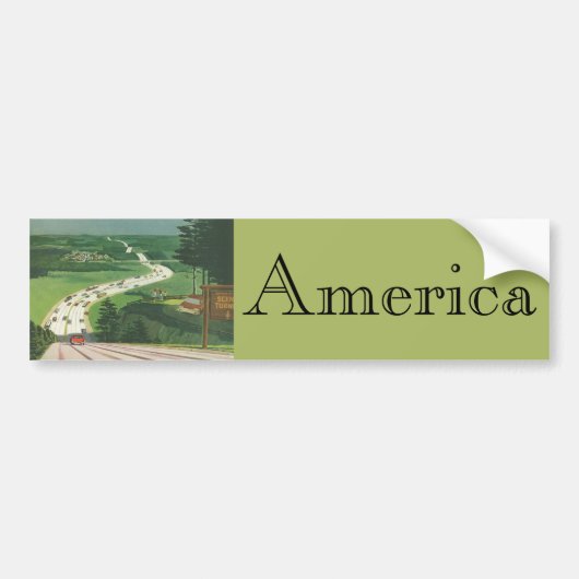  Schilderachtig Amerikaanse snelwegen, autoweg Bumpersticker (Voorkant)