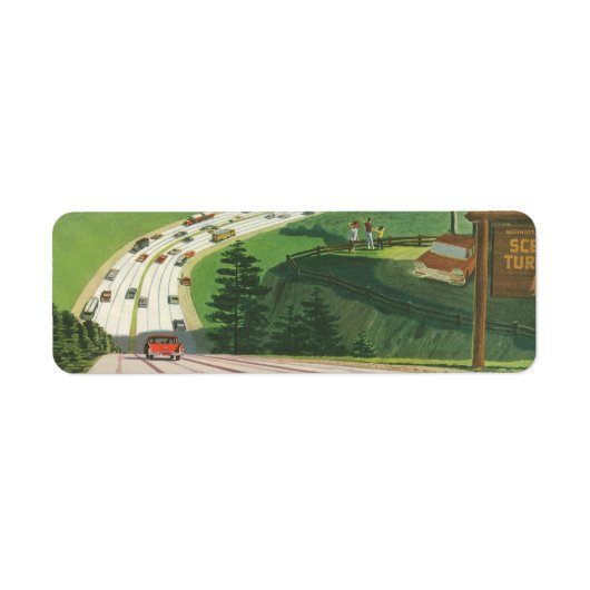  Schilderachtig Amerikaanse snelwegen, autoweg Etiket (Voorkant)