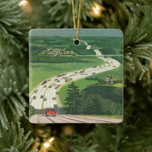  Schilderachtig Amerikaanse snelwegen, autoweg Keramisch Ornament