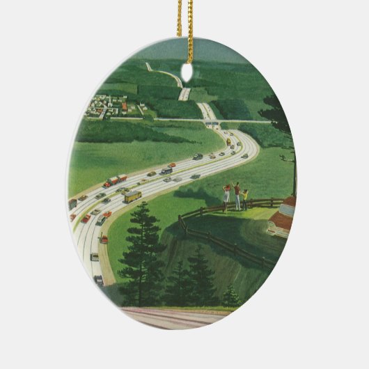 Schilderachtig Amerikaanse snelwegen, autoweg Keramisch Ornament (Rechts)