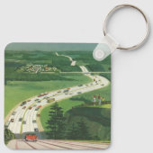  Schilderachtig Amerikaanse snelwegen, autoweg Sleutelhanger (Achterkant)