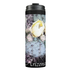 Schilderachtig Arizona Cactus Flower Digital Ink Thermosbeker