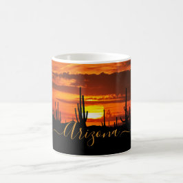 Schilderachtig Arizona Saguaros op Sunset Koffiemok