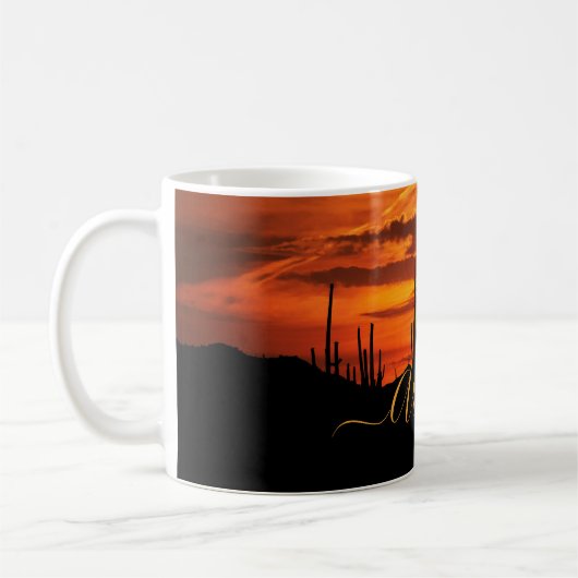 Schilderachtig Arizona Saguaros op Sunset Koffiemok (Links)