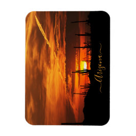 Schilderachtig Arizona Saguaros op Sunset Magneet