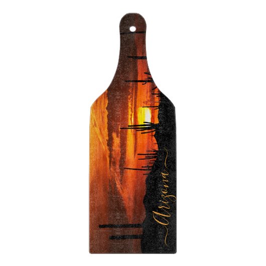 Schilderachtig Arizona Saguaros op Sunset Snijplank (Voorkant)