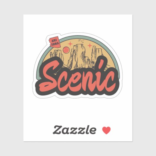 Schilderachtig, Arizona Sticker (Vel)
