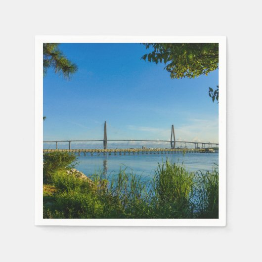 Schilderachtig Arthur Ravenel Bridge Servet (Voorkant)