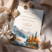 Schilderachtig Autumn Mountain Waterverf Save the  Kaart