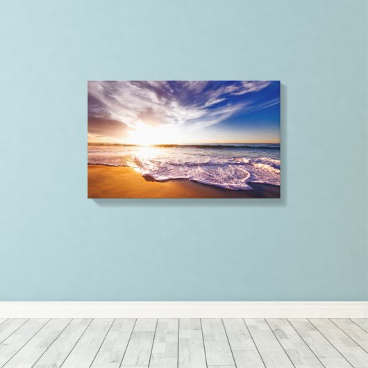 Schilderachtig Beach Art Ocean Afbeeldingen Fotogr Canvas Afdruk (Insitu (Houten vloer))