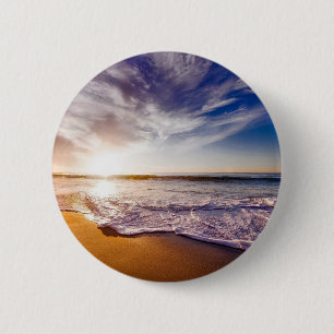 Schilderachtig Beach Art Ocean Afbeeldingen Fotogr Ronde Button 5,7 Cm