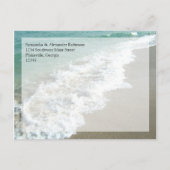 Schilderachtig Beach Destination Wedding Save the  Aankondigingskaart (Achterkant)