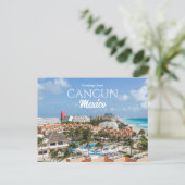 Schilderachtig Beach Greetings uit Cancun Mexico Briefkaart (Staand voorkant)