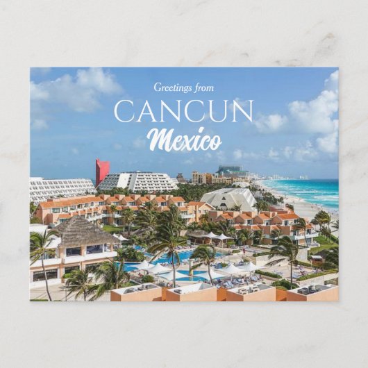 Schilderachtig Beach Greetings uit Cancun Mexico Briefkaart (Voorkant)