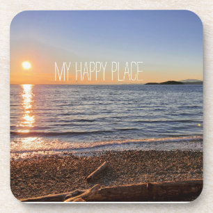 Schilderachtig Beach Sunset Foto Bier Onderzetter