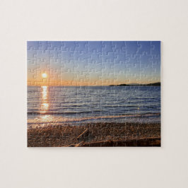 Schilderachtig Beach Sunset Foto Jigzaag Puzzle Legpuzzel