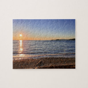 Schilderachtig Beach Sunset Foto Jigzaag Puzzle Legpuzzel
