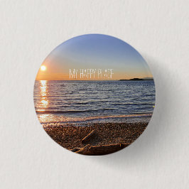 Schilderachtig Beach Sunset Foto Ronde Button 3,2 Cm