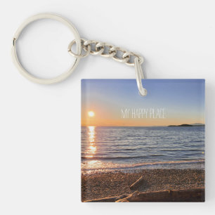 Schilderachtig Beach Sunset Foto Sleutelhanger