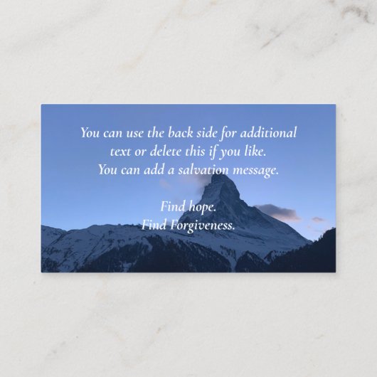 Schilderachtig Berg Christelijke Religieuze Kerk P Visitekaartje (Achterkant)