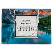 Schilderachtig berg- en lakfoto van Birthday Groot Cadeauzakje (Voorkant)