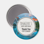 Schilderachtig berg- en lakfoto van Birthday Magneet (Voorkant / Achterkant)