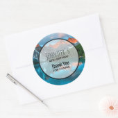 Schilderachtig berg- en lakfoto van Birthday Ronde Sticker (Envelop)