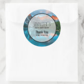 Schilderachtig berg- en lakfoto van Birthday Ronde Sticker (Tas)