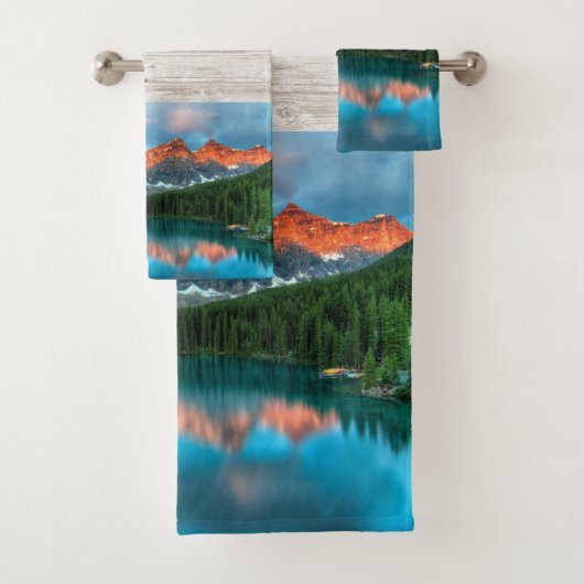 Schilderachtig berg- en meer-landschapsfoto bad handdoek (Insitu)