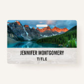 Schilderachtig berg- en meer-landschapsfoto badge (Voorkant)